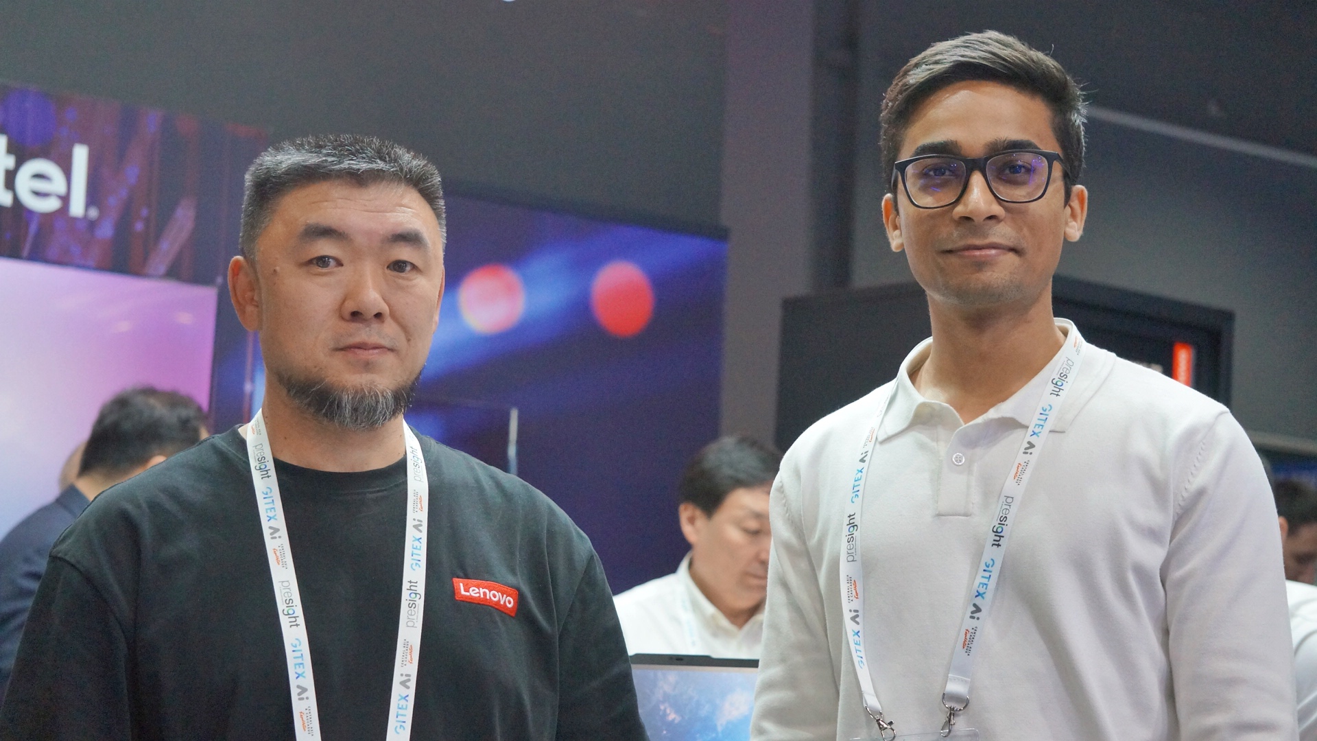 Zain Ali with a Lenovo representative at GITEX AI
